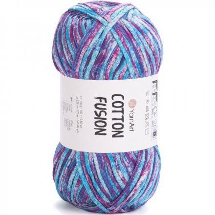Пряжа Yarnart COTTON FUSION 3652 бир/син/мал (5 мотков)