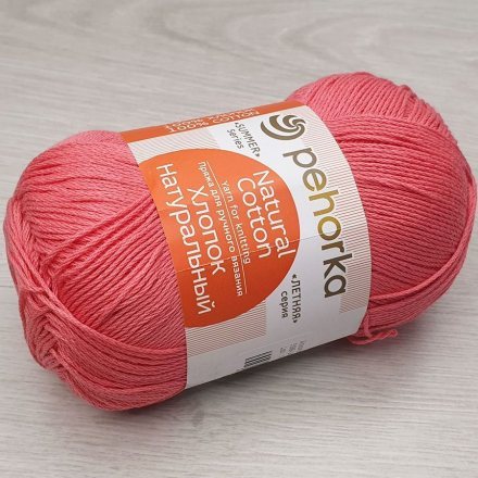 Пряжа Пехорка ХЛОПОК НАТУРАЛЬНЫЙ 599 увядшая роза (5 мотков)
