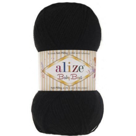 Пряжа Alize BABY BEST 60 черный (5 мотков)