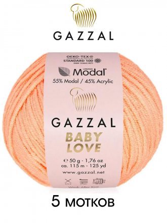 Пряжа Gazzal BABY LOVE 1634 персик (5 мотков)