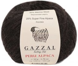 Пряжа Gazzal PERU ALPACA 2308 т.коричневый (10 мотков)