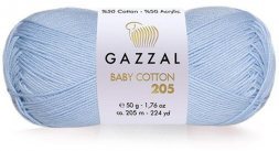 Пряжа Gazzal BABY COTTON 205 519 голубой (10 мотков)