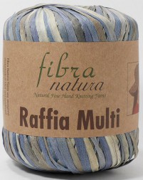 Пряжа Fibra Natura RAFFIA MULTI 117-09 серый меланж