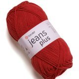 Пряжа Yarnart JEANS PLUS 51 красный (5 мотков)