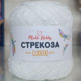 Пряжа M&amp;h СТРЕКОЗА MIDI 006 белый (1 моток)