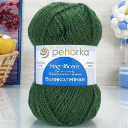 Пряжа Пехорка ВЕЛИКОЛЕПНАЯ 448 св.олива (10 мотков)