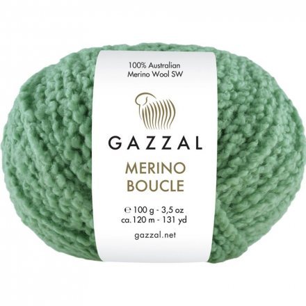 Пряжа Gazzal MERINO BOUCLE 3769 зеленый (3 мотка)