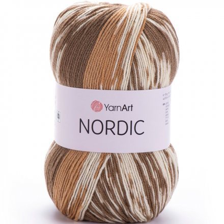 Пряжа Yarnart NORDIC 653 кофе/белый/какао (3 мотка)