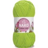 Пряжа Nako COTTON LUKS 97567 яр.салат (5 мотков)