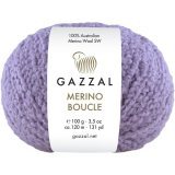 Пряжа Gazzal MERINO BOUCLE 3772 св.сиреневый (3 мотка)