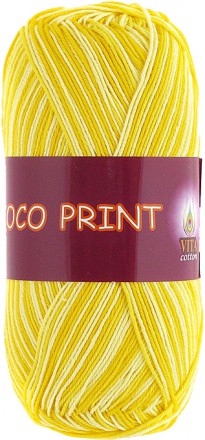 Пряжа Vita cotton COCO PRINT 4677 лимонный