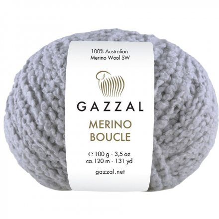 Пряжа Gazzal MERINO BOUCLE 3773 св.серый (3 мотка)