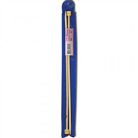 Спицы прямые бамбук Gamma 35 см, № 6.0