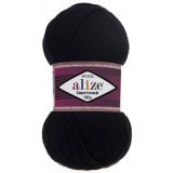 Пряжа Alize SUPERWASH 60 черный (5 мотков)