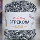 Пряжа M&amp;h СТРЕКОЗА MIDI 001 черн/бел (1 моток)