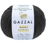 Пряжа Gazzal BABY WOOL 803 черный (5 мотков)