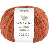 Пряжа Gazzal MERINO BOUCLE 3774 кирпич (3 мотка)