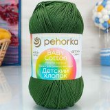 Пряжа Пехорка ДЕТСКИЙ ХЛОПОК 13 т.олива (5 мотков)