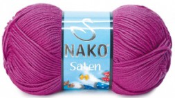 Пряжа Nako SATEN 6964 т.лиловый