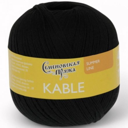 Пряжа Семеновская КАБЛЕ 194004 черный (5 мотков)
