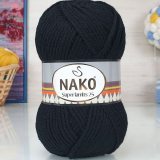 Пряжа Nako SUPERLAMBS 25 217 черный (5 мотков)