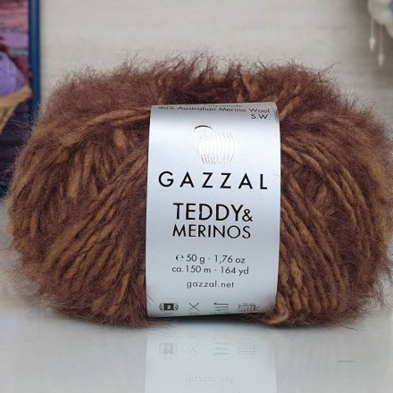 Пряжа Gazzal TEDDY &amp; MERINOS 6541 коричневый (5 мотков)