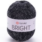 Пряжа Yarnart BRIGHT 107 черный с серебром (6 мотков)