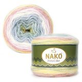 Пряжа Nako PERU COLOR 32182 лимон/роза/серо-голубой (4 мотка)