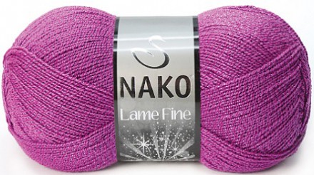 Пряжа Nako LAME FINE 10455 MR т.лиловый