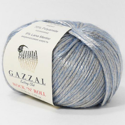 Пряжа Gazzal ROCK-N-ROLL 13478 голуб/серебро