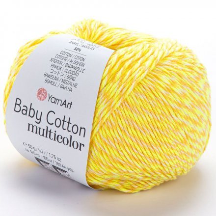 Пряжа Yarnart BABY COTTON MULTICOLOR 5204 желтый (5 мотков)
