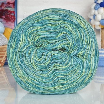Пряжа Рассказовская АНГОРКА МЕЛАНЖ 11-5 изумруд/св.липа (2 мотка)