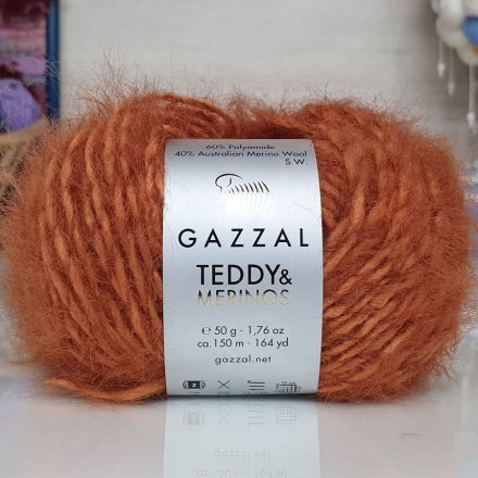 Пряжа Gazzal TEDDY &amp; MERINOS 6546 терракот (5 мотков)