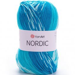 Пряжа Yarnart NORDIC 663 гол.бирюза/бирюза (3 мотка)