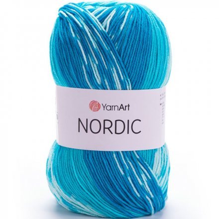 Пряжа Yarnart NORDIC 663 гол.бирюза/бирюза (3 мотка)