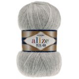 Пряжа Alize ANGORA REAL 40 614 св.серый меланж (5 мотков)