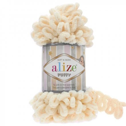 Пряжа Alize PUFFY 742 медовый (5 мотков)