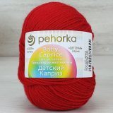 Пряжа Пехорка ДЕТСКИЙ КАПРИЗ 88 красный мак (10 мотков)
