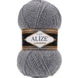 Пряжа Alize LANAGOLD 651 дуэт серый-св.серый (5 мотков)