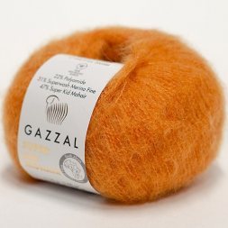 Пряжа Gazzal SUPER KID MOHAIR 64419 т.оранжевый (6 мотков)