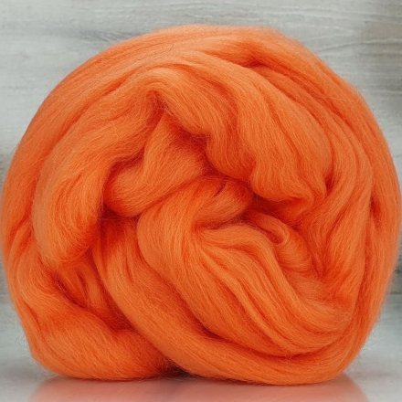Тонкая шерсть для валяния 189 яр.оранжевый