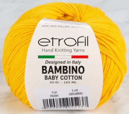 Пряжа Etrofil BAMBINO ORGANIC 70204 желтый