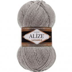Пряжа Alize LANAGOLD 283 серо-бежевый (5 мотков)