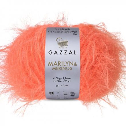 Пряжа Gazzal MARILYN &amp; MERINOS 8264 коралловый (5 мотков)