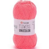 Пряжа Yarnart FLOWERS UNICOLOR 736 коралл (5 мотков)