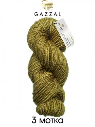 Пряжа Gazzal WORM 3853 хаки (3 мотка)