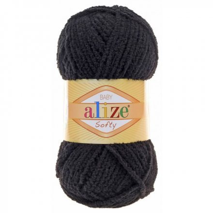 Пряжа Alize SOFTY 60 черный (5 мотков)