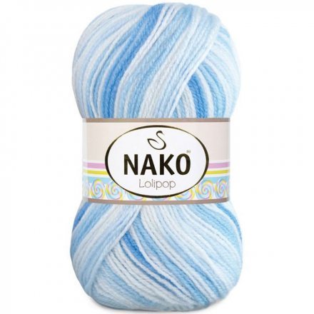 Пряжа Nako LOLIPOP 80431 гол/белый (5 мотков)