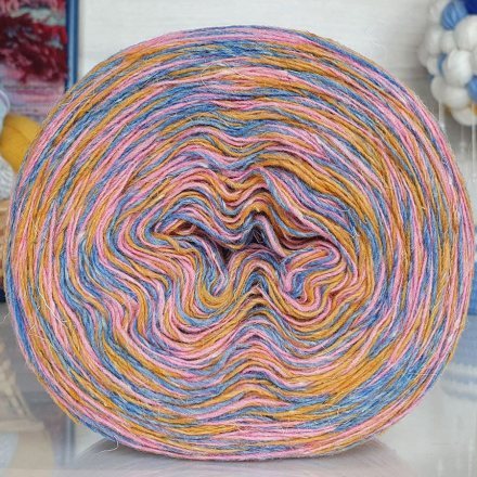 Пряжа Рассказовская АНГОРКА МЕЛАНЖ 27-3 ноготки/яр.гол/пудра (2 мотка)