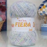 Пряжа M&amp;h ФИЕРА 011 яр.салат/роз/гол (5 мотков)